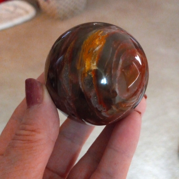 Petrified Wood Crystal Sphere - Picture 6 of 8
